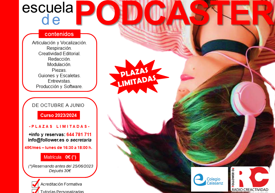 EXTRAESCOLARES FOLLOWER OF -CALASANZ 23/24- PODCASTING Y LOCUCIÓN